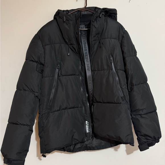 💙 NEW WITHOUT TAG 💙 ZARA!!!💚 Black Puffer Jacket with Hood and Quilted Design. - Picture 3 of 13